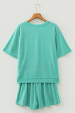 Raw Edge Oversized Top and Shorts Set
