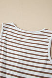 Chestnut Striped Sleeveless Long Dress