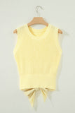 Yellow Cream Cropped  Sweater Tank