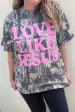 Woodland Camo LOVE LIKE JESUS Plus Size T Shirt
