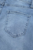 High Rise Asymmetric Ripped Jeans