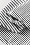 Striped Ruffle Short Sleeve Shift Blouse