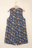 Floral Print Loose Denim Romper