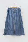 Stripe Plus Size Wide Leg Denim Pants