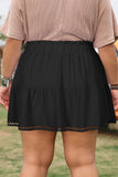 Black Plus Size Ruffled Shorts