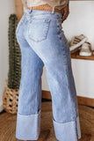 Cuffed  Women's WIDE LEG Jeans