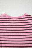 Rose Stripe Puff Sleeve Top