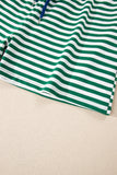Green Stripe  Plus Size Short Set