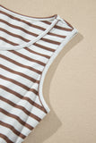 Chestnut Striped Sleeveless Long Dress