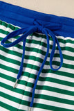 Green Stripe  Plus Size Short Set