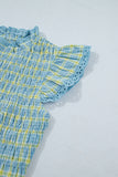 Gingham Lace Trim Top
