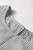 Striped Ruffle Short Sleeve Shift Blouse