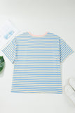 Stripe Plus Size Drop Shoulder Tee