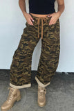 Camouflage Retro Grommet Loose Jeans
