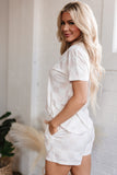 Checkered Tee Drawstring Shorts Lounge Set