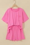Raw Edge Oversized Top and Shorts Set