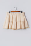 Plus Size Lace Trim Ruffled Shorts