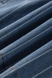 Stripe Plus Size Wide Leg Denim Pants
