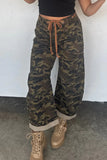 Camouflage Retro Grommet Loose Jeans