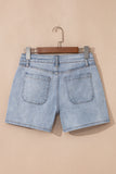 Light Wash High Rise Denim Shorts