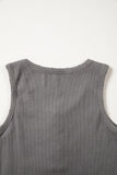 Grey Distressed Ribbed Mineral Wash Tank Top