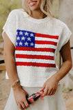 White Flag Short Sleeve Sweater