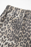 Leopard Drawstring Denim Shorts