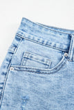 Distressed Acid Wash Denim Shorts