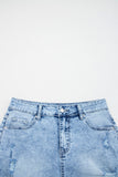Distressed Acid Wash Denim Shorts