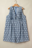 Polka Dot Loose Denim Romper