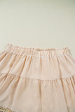 Plus Size Lace Trim Ruffled Shorts