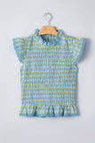 Gingham Lace Trim Top