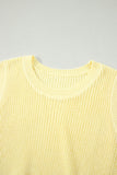 Yellow Cream Cropped  Sweater Tank