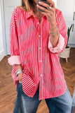 Red Stripe Button-Up Shirt