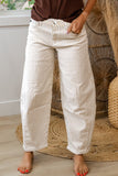 Khaki Stripe Barrel Jeans