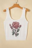 Floral Print Square Neck Sweater Vest