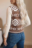 Southwestern Button Square Neck Sweater Vest