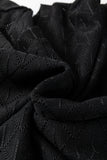 Black Pointelle Plus Size V Neck Top