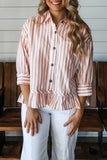 Ruffle Hem Bracelet Sleeve Shirt
