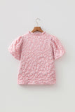 Pink Floral Puff Sleeve Blouse