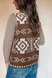 Southwestern Button Square Neck Sweater Vest