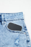 Distressed Acid Wash Denim Shorts
