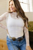 Jet Stream floral Mesh Long Sleeve Top