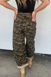 Camouflage Retro Grommet Loose Jeans