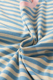 Blue Stripe Crew Neck Drop Shoulder Tee