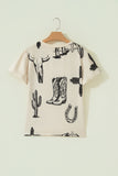 Retro Western Print T Shirt