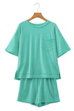 Raw Edge Oversized Top and Shorts Set