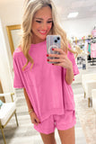 Raw Edge Oversized Top and Shorts Set
