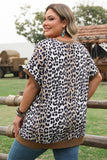 Leopard Short Sleeve Plus Size Top
