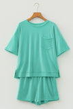 Raw Edge Oversized Top and Shorts Set